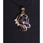 Кулон из аметиста (синт.) "азалия"