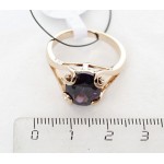 Кольцо с аметистом (синт.) "лагуна"