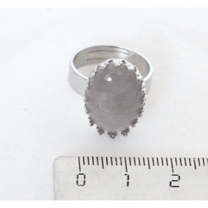 Кольцо с розовым кварцем, овал 18х13мм, безразмерное