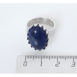 Кольцо с лазуритом (синий), овал 18х13мм, безразмерное