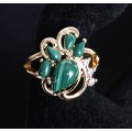 Кольцо с малахитом "азалия"