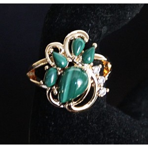 Кольцо с малахитом "азалия"