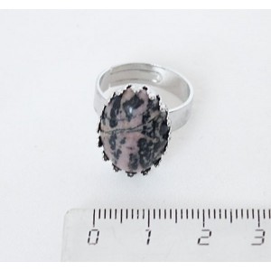 Кольцо с родонитом, овал 18х13мм, безразмерное