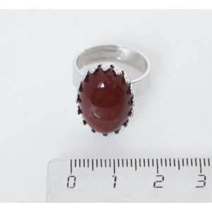 Кольцо с сердоликом (ТЕМНЫЙ ГЛАДКИЙ), овал 18х13мм, безразмерное