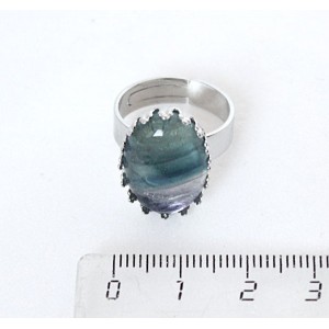 Кольцо с флюоритом, овал 18х13мм, безразмерное