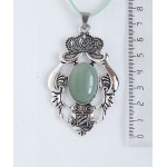 Кулон из авантюрина зеленого, овал 25х18мм, оправа 
