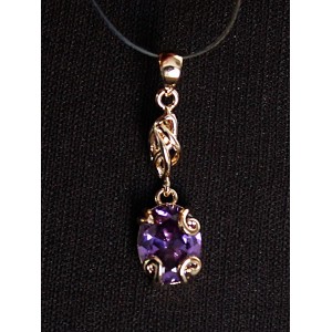 Кулон из аметиста (синт.) "лагуна"