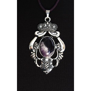 Кулон из аметиста, овал 25х18мм, оправа "императрица"