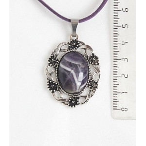 Кулон из аметиста, овал 25х18мм, оправа "торжество"