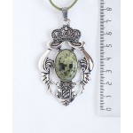 Кулон из змеевика, овал 25х18мм, оправа 