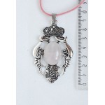 Кулон из кварца розового, овал 25х18мм, оправа 