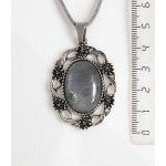 Кулон из лабрадорита, овал 25х18мм, оправа "торжество"