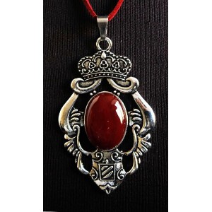 Кулон из сердолика, овал 25х18мм, оправа "императрица"