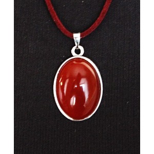 Кулон из сердолика, простой овал 25х18мм