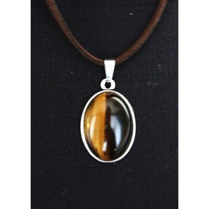 Кулон из тигрового глаза, простой овал 25х18мм