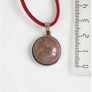 Кулон из яшмы вишневой, круг 18мм