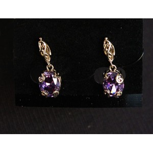 Cерьги из аметиста (синт.) "лагуна"