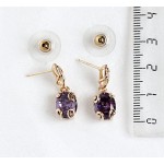 Cерьги из аметиста (синт.) "лагуна"