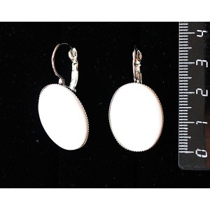 Серьги из перламутра (белый), овал 25х18мм, замок петелька