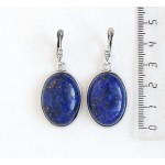 Cерьги из лазурита (синий), простой овал 25х18мм, швензы посеребрение