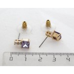 Серьги из циркона сиреневого "квадрат"