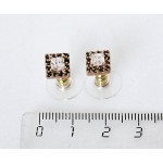 Серьги из циркона (черно-белый) "карат"