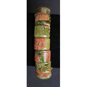 Браслет из унакита, плоские прямоугольные сегменты