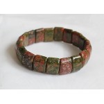 Браслет из унакита, плоские прямоугольные сегменты