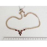 Колье из граната "большой рис" (44см+цепочка 5см)