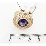 Кольцо с аметистом (синт.) "восточное солнце"