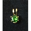 Кулон из циркона зеленого "малый круг"