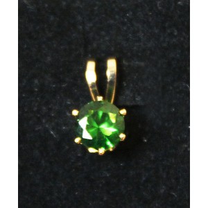 Кулон из циркона зеленого "малый круг"