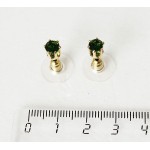  Серьги из циркона зеленого "малый круг"