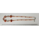 Колье из сердолика, "монетки"+шарик 6мм в рамке