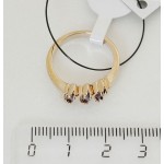 Кольцо с аметистом (синт.) "3 камня"