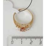 Кольцо с фианитом шампань "кабошон в цирконах"