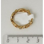 Кольцо с цирконом белым "ремешок"