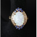 Кольцо со шпинелью и опалом японским "большой овал"
