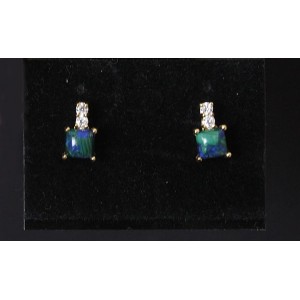 Серьги из азурита "квадрат"