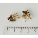 Серьги из раухтопаза "пирамида"