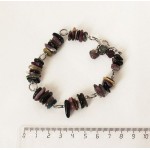 Браслет из турмалина, крупная плоская галтовка, на колечках