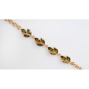 Браслет из хризолита (темный) "большой рис"