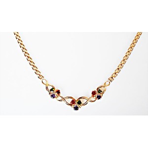 Колье из фианита (микс) "Цветочное плетение"