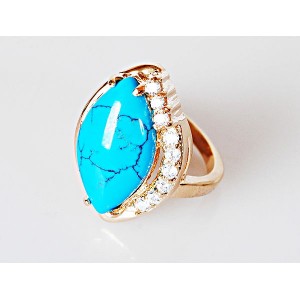 Кольцо с бирюзой (имитация) "Венеция" Кольцо с бирюзой (имитация) "Венеция"