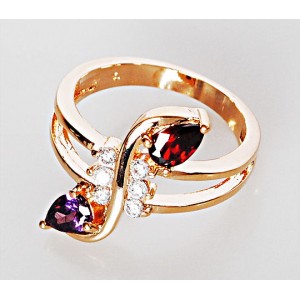 Кольцо с фианитом микс "Флоренция"