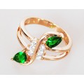 Кольцо с цирконом зеленым "Флоренция"