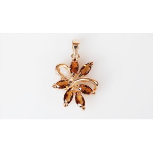 Кулон из раухтопаза (синт.)  "6 камней"