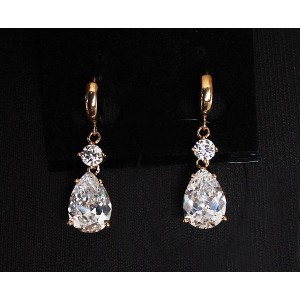 Серьги из хрусталя "большая капля" замок колечки