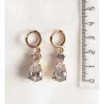 Серьги из хрусталя "большая капля" замок колечки