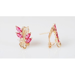 Серьги из корунда красного (рубин синт.)  "эффект бабочки"